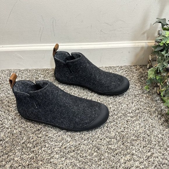Grey's Shoes Greys Charcoal Black Wool Indoor Outdoor Slipper Boot